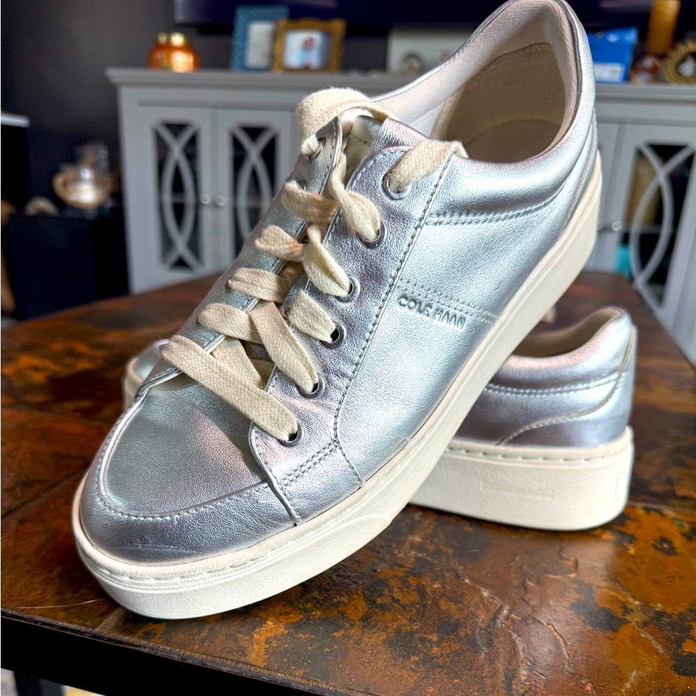 COLE HAAN Silver platform